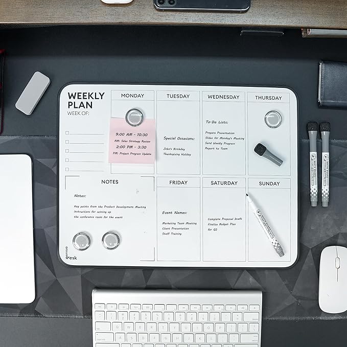 Aroundesk Double Sided Weekly Dry Erase Board - Image 4