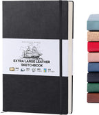 Beechmore Books A3 Sketchbook – 11.7x16.5 Premium Vegan Leather Bound Extra