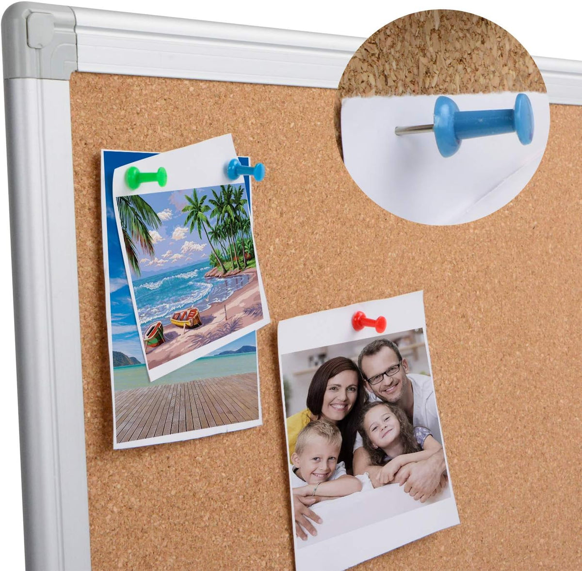 Cork Board Bulletin Board 24 x 36, Silver Aluminium Framed 2x3 Corkboard, Off...