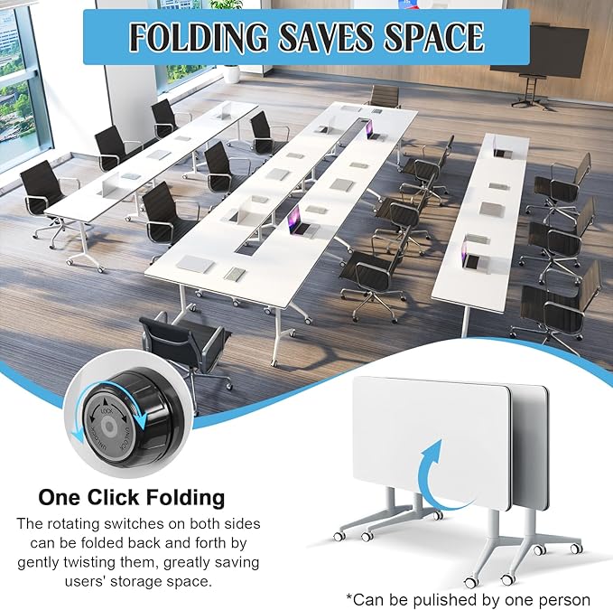 Conference Table, 55.1''Folding Conference Room Table - Image 3