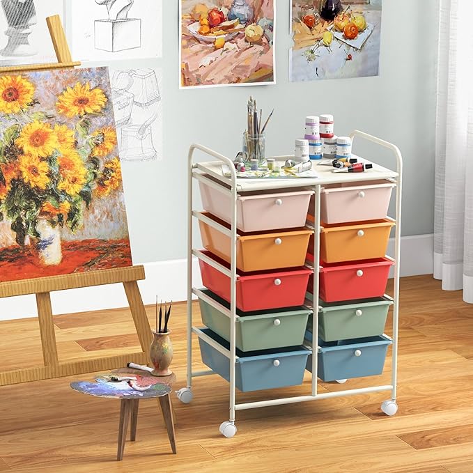 GLACER 10 Drawer Rolling Cart, Storage Cart - Image 8