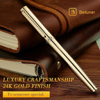BEILUNER Gold Personalized Fountain Pen, Stunning Luxury Surface, 24K Gilded Nib - Image 5