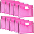 10 Pieces Plastic File Folders Envelope Expanding File Wallet Organizer by Epakh