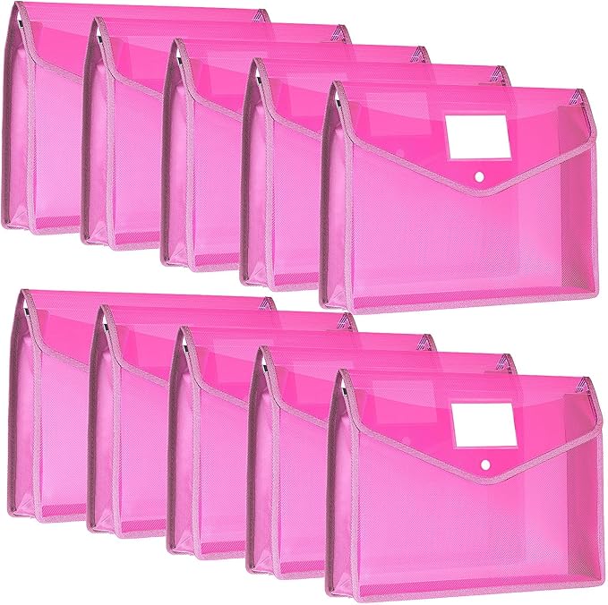 10 Pieces Plastic File Folders Envelope Expanding File Wallet Organizer by Epakh