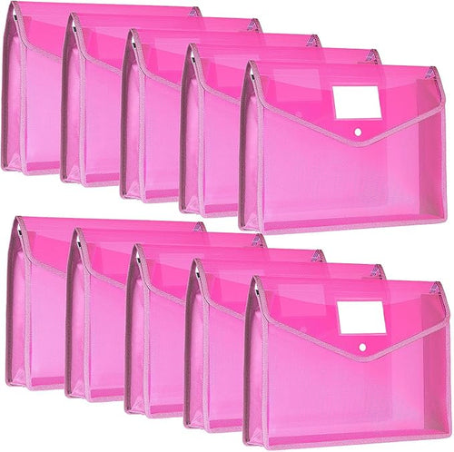 10 Pieces Plastic File Folders Envelope Expanding File Wallet Organizer by Epakh
