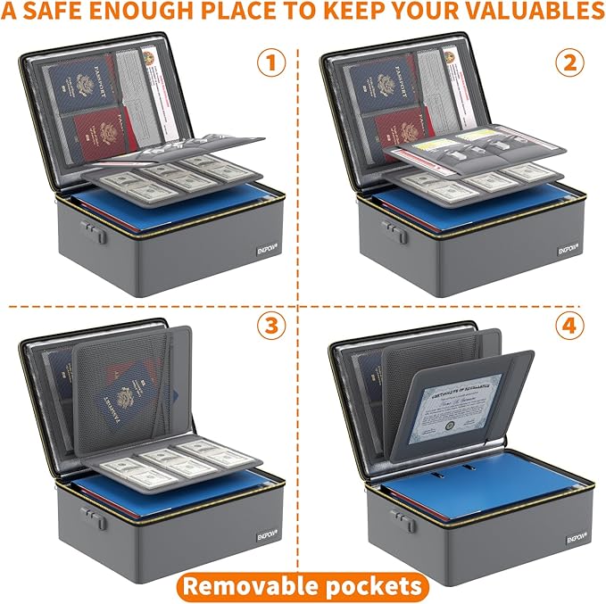 ENGPOW Fireproof Document Box, Hard Case File Box - Image 8