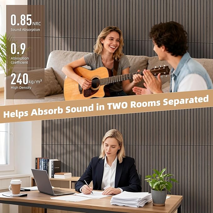 TO-TH Wood-Look Acoustic Wall Panels, 10 Pack 47.2” x 23.6” Sound Panels - Image 4