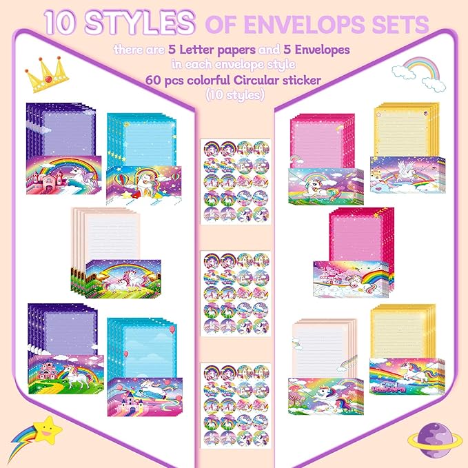 TaoBary 160 Pcs Stationery Paper Set 50 Double Sided Stationery Papers - Image 4