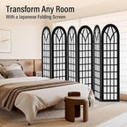 ALeesing Folding Room Divider Privacy Screen Freestanding 6-Panel Shoji Style - Image 7