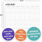 Weekly Schedule Pad, Tear Off Undated Weekly Planner Notepad, A4 Size, Premium - Image 6