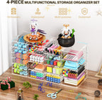 yfxcvsl acrylic makeup organizer with 19 drawers,storage drawer on a desk or shelf