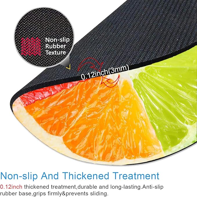 IMAYONDIA Lemon Mouse Pad, Round Tropical Fruit Mousepad, Citrus Fruit Mouse - Image 3