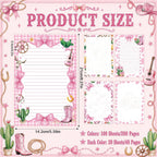 100 Sheets Cowgirl A5 Planner Inserts - 120GSM Thick Pink Bow Refill Paper for A5 6-Ring Binder, Western Cowgirl Boots 6 Hole Loose Leaf Sheets for Journal Diary Notebook Budget Creative Planning