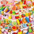 100 Pack Animal Erasers Desk Pet by WITALENT