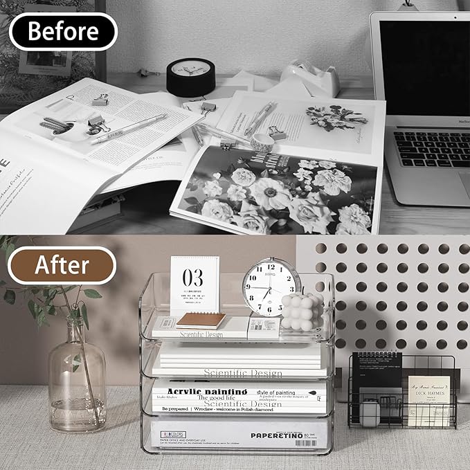 FANXIYQ 4-Tier Acrylic Paper Tray Organizer - Image 7
