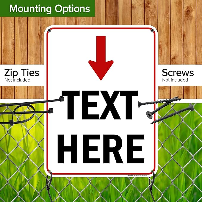 Custom Arrow, Custom Directional Sign, Arrow Down Sign, 18x24 Inches, 55 mil - Image 5