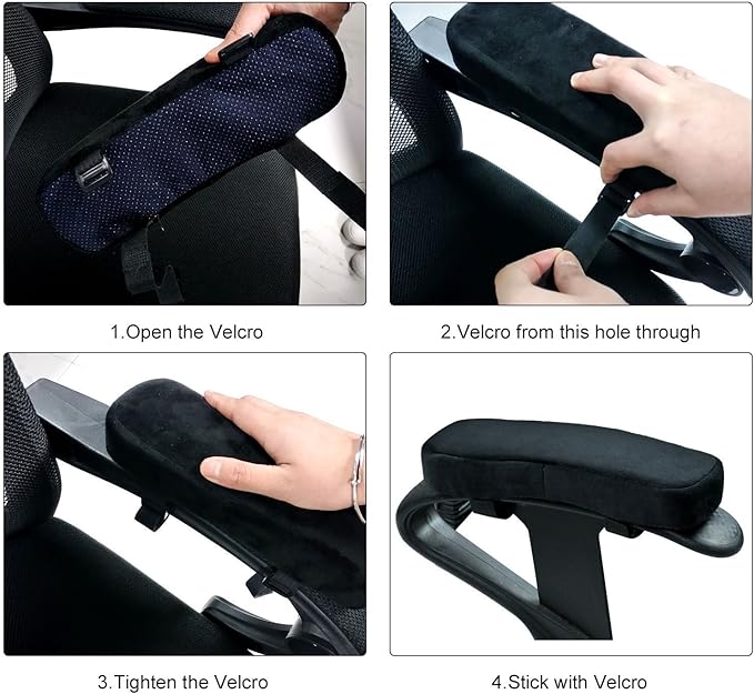 Sunnors Memory Foam Chair Armrest Pad, Comfy Office Chair Arm Rest Cover - Image 6
