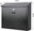 xydled Mail Boxes with Key Lock, Locking Mailbox Wall Mounted, Security Mailbox - Image 2