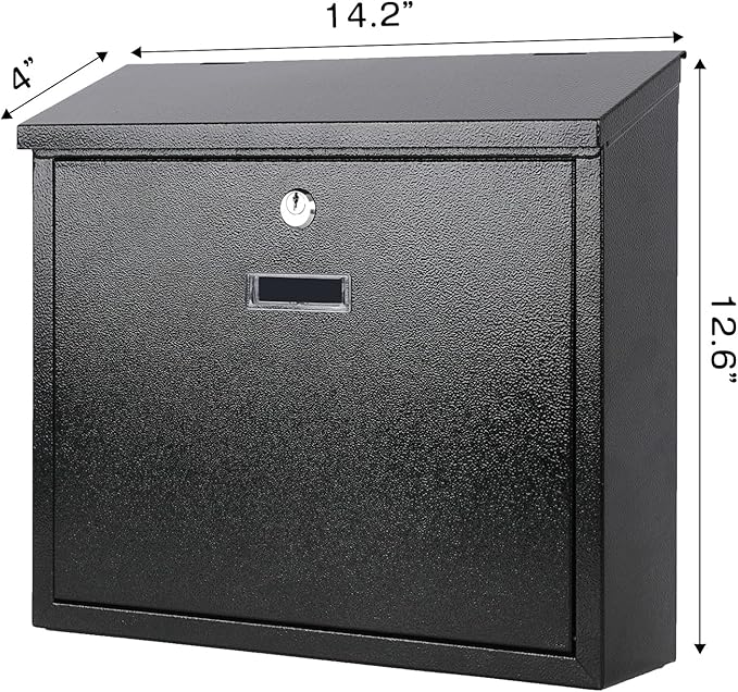 xydled Mail Boxes with Key Lock, Locking Mailbox Wall Mounted, Security Mailbox - Image 2
