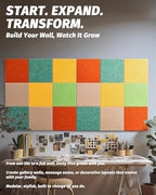 Felt Wall Tiles Bulletin Boards, Colorful Square Modular Design, Removable Cork - Image 6