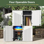 aoxun outdoor storage shed, 64 cu.ft vertical resin, close-up detail