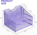Samstar Purple Desk File Organizer, Mesh Letter File Folder Holder - Image 2