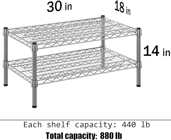 Regal Altair 18" Deep x 30" Wide x 14" Height Wire Shelving Kit | 2-Tier | NSF - Image 3