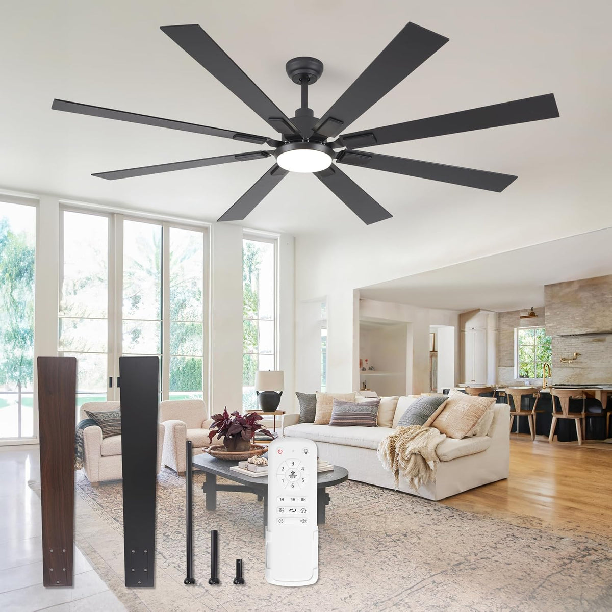 zmishibo 72" ceiling fans with lights for patio, main product view