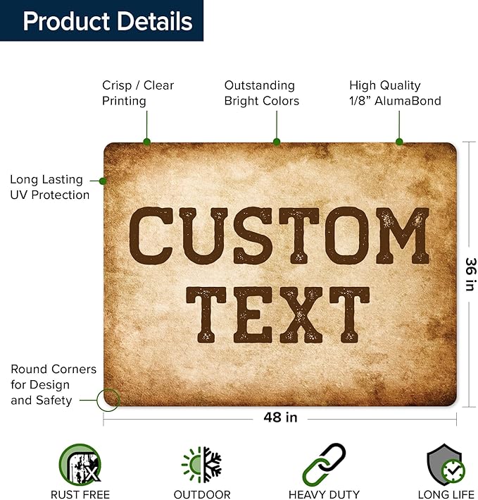 Custom Sign, Custom Street Sign, 11 Font Colors, 13 Font Styles, 4 Hole Options - Image 6