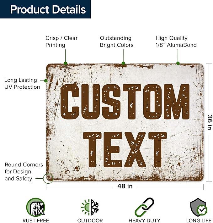 Custom Sign, Custom Street Sign, 11 Font Colors, 13 Font Styles, 4 Hole Options - Image 6