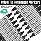 Fuutreo 16 Pcs Jumbo Size Permanent Markers Bulk Large Chisel Tip Permanent - Image 4