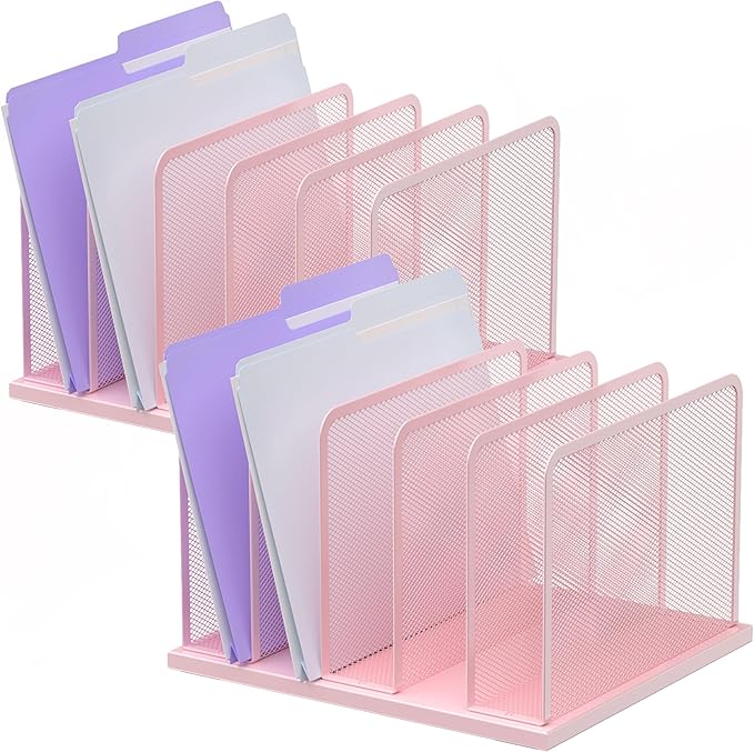 Kuntine.B Desk File Organizer Upright Mesh Desktop Organizer File Sorter Office by KuntineB