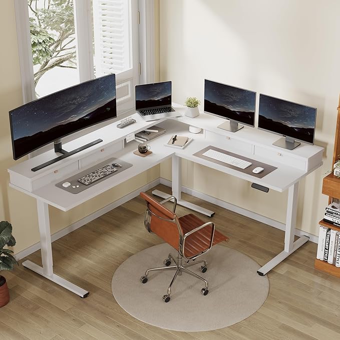 FLEXISPOT 71" Large L Shaped Standing Desk Electric Corner Table - Image 2