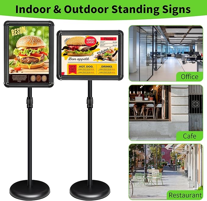 INNOVSIGN Adjustable Pedestal Sign Holder Stand 11x17Inch, Floor Standing - Image 2