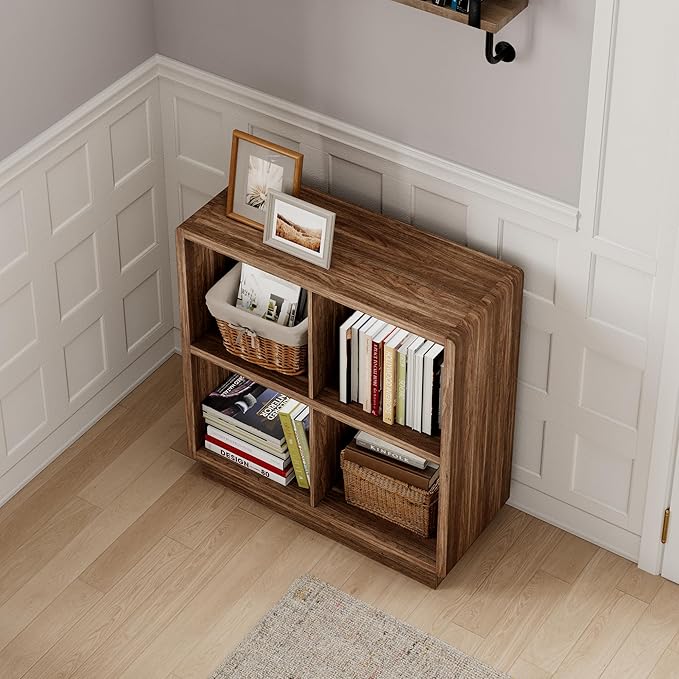 ChooChoo 4 Cube Storage Organizer, Wooden Bookcase - Image 5