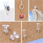 Clear Push Pins Set, 5 Styles 125-count Thumb Tacks Map Pins, Steel Point and - Image 6