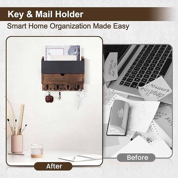 Lucundm Mail and Key Holder Wall Mount - Image 7