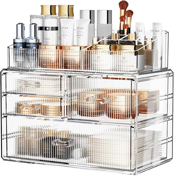 ZHIAI Stackable Storage Drawer, Acrylic Organizer, Cosmetic Organizer by ZHIAI