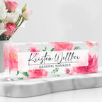 Personalized Name Plate for Desk Custom Acrylic Desk Name Plate Custom Employee by AZUFEMOS