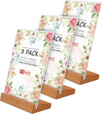 TONICE® 3 Pack 8.5x11 Acrylic Sign Holder L Shape Slant Back Design Clear by TONICE