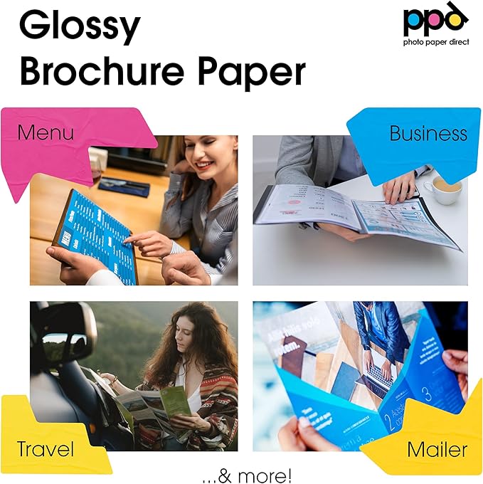 PPD 100 Sheets Inkjet Glossy Brochure and Flyer Paper 8.5x11 37lbs 140gsm - Image 5