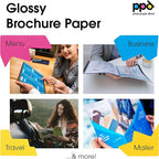 PPD 100 Sheets Inkjet Glossy Brochure and Flyer Paper 8.5x11 37lbs 140gsm - Image 5