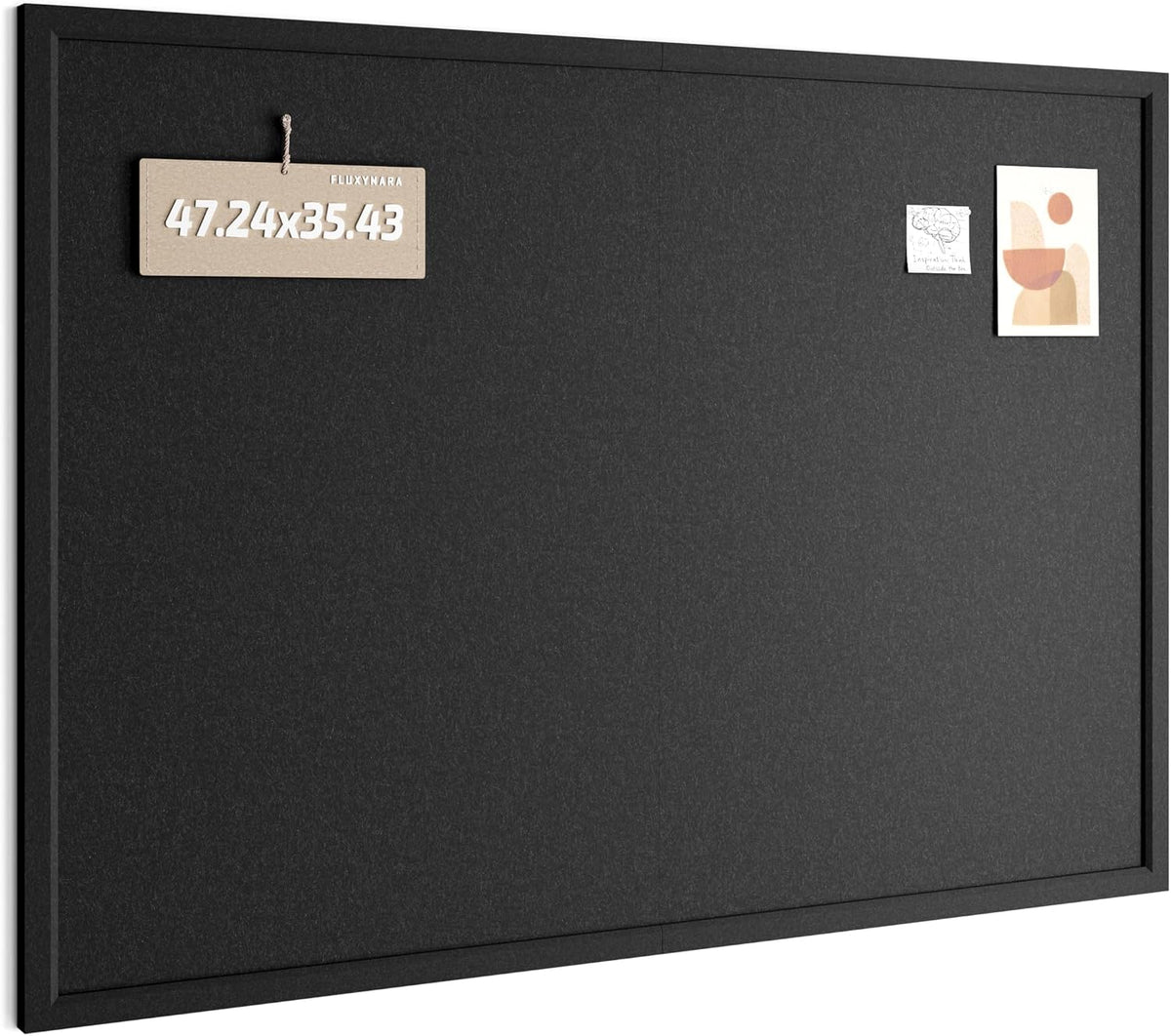 Fluxynara Framed Felt Bulletin Board, 47.2" x 35.4", Black