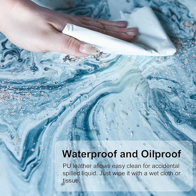QIYI Large Desk Pad, Keyboard Mouse Pad Desktop Decor, Waterproof PU Leather - Image 3