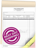 Custom 8.5" x 11" Carbonless NCR Books in 3-Part Triplicate Invoices, Work by PrintPPS