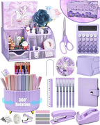 LXEVIHK 21Pcs Purple Desk Organizers and Accessories by StyleYourDeskinOneColor