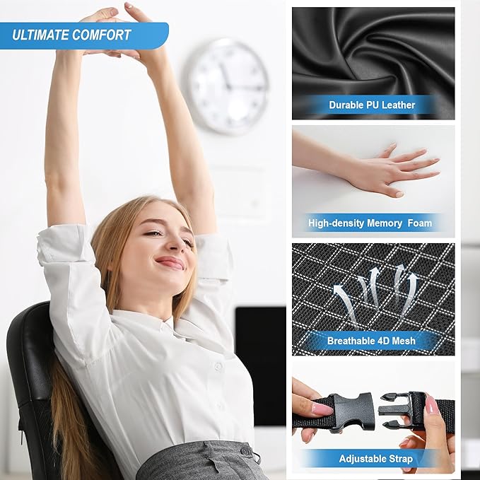 Lofty Aim Memory Foam Lumbar Cushion Provides Lower Back Pain Relief and - Image 5