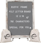 Felt Board With Rustic Vintage Frame and Stand 12x16 Inch, Numbers and Symbols by Destop
