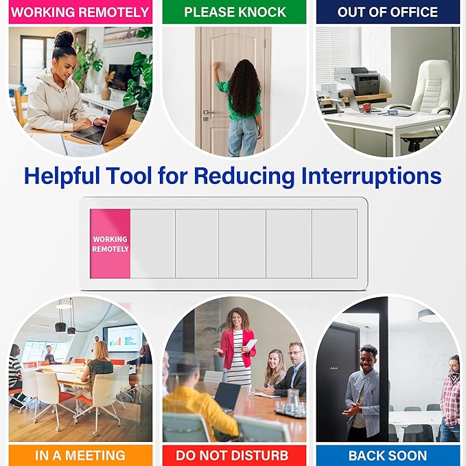 Office Door Signs with 6 Printed Status Options – Do Not Disturb, Out of Office - Image 8
