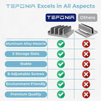 TEFONIA Vertical Laptop Stand Holder 5 Slots, Aluminum Space-Saving Laptop - Image 2
